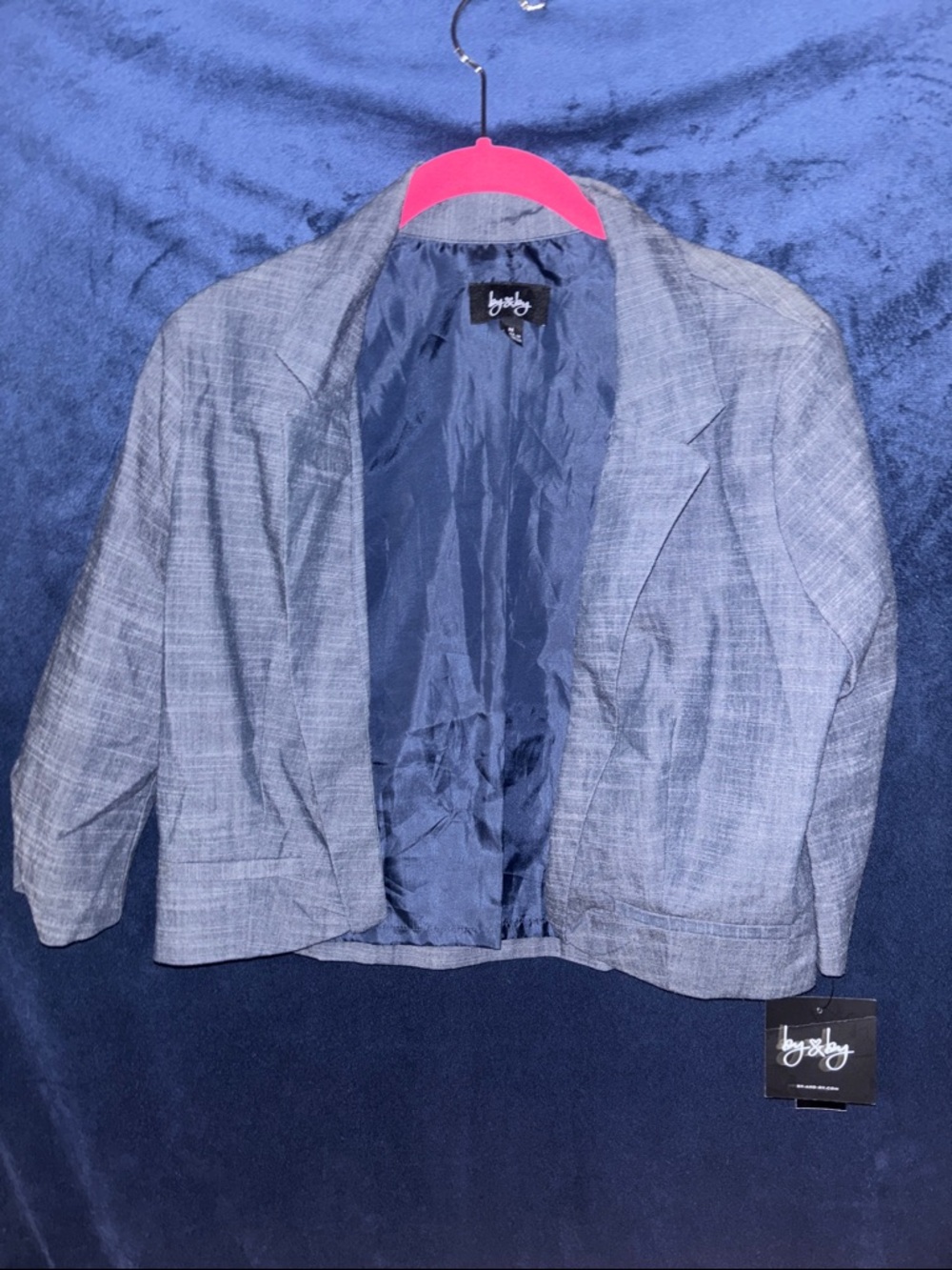 by & by Gray Cropped Tailored Jean-Style Jacket